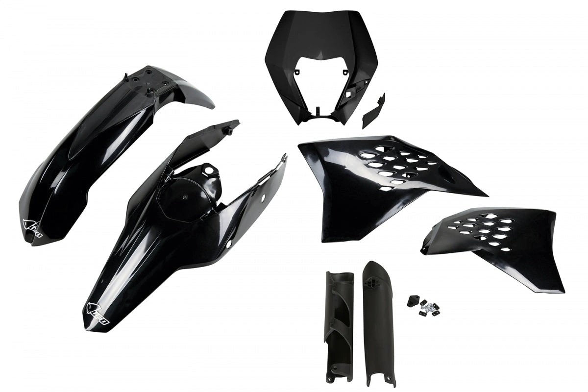 UFO Kunststoffkit Schwarz KTM EXC 250/300/350/450/500 2009 - 2011 (Vollkit) - MxProStoreParts