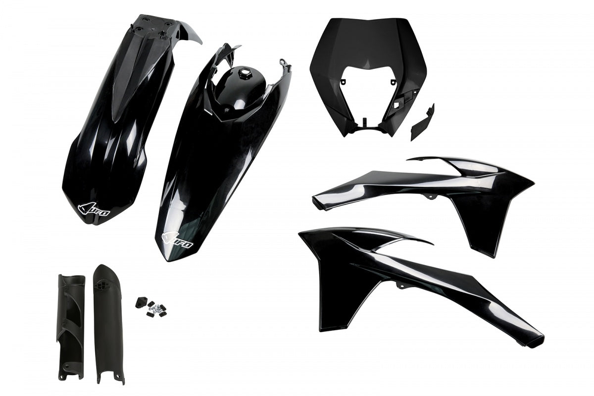 UFO plastic kit Zwart KTM EXC/EXC-F 125/250/300/350/450/500 2012-2013 (full kit)