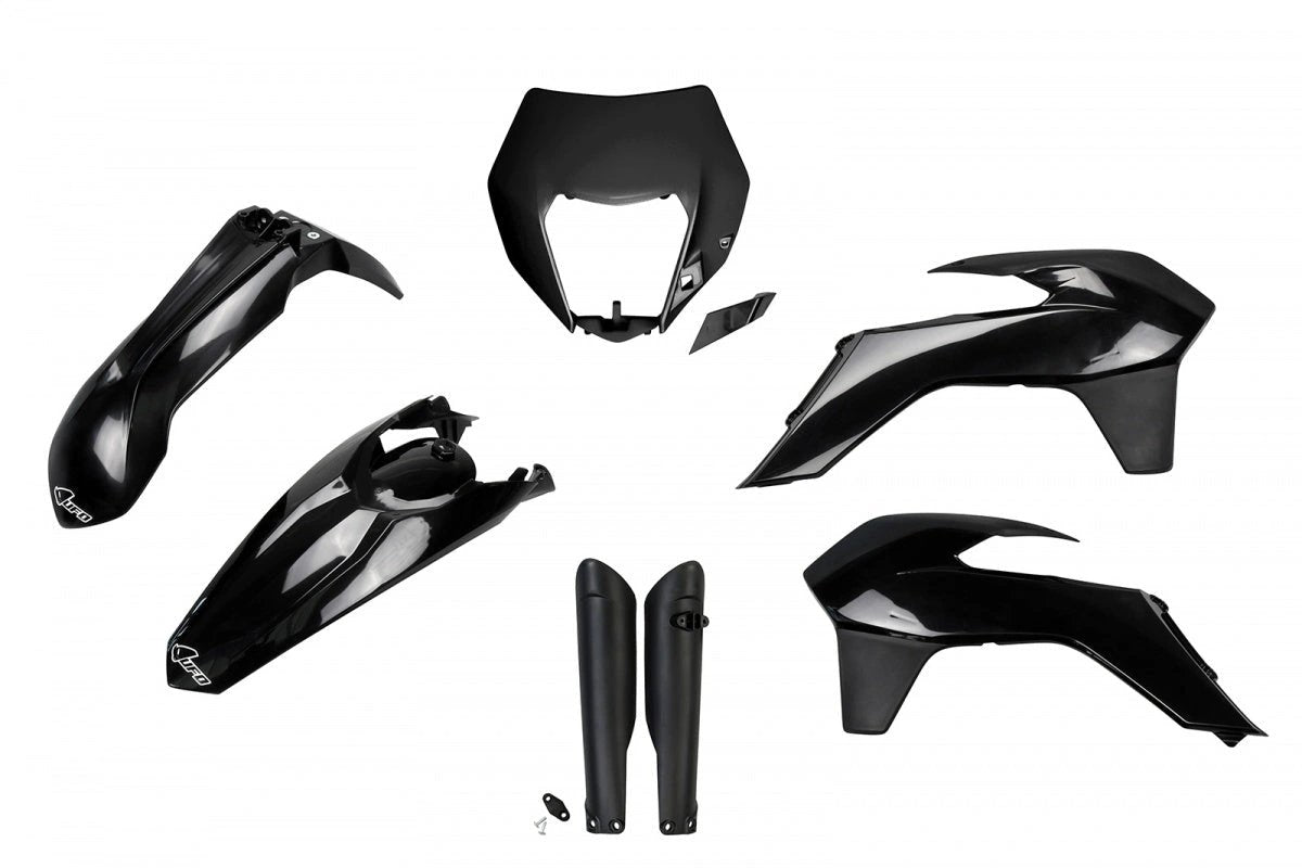 UFO plastic kit Zwart KTM EXC/EXC - F 125/250/300/350/450/500 2014 - 2016 - MxProStoreParts