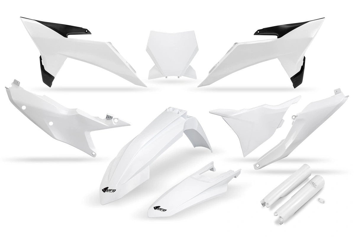 UFO Kunststoffkit weiß 2020 (Vollständiges Kit) KTM SX 125/150/250/300 2023 - 2026 & SX-F 250/350/450 2023 - 2026 (Modell 2025) - MxProStoreParts