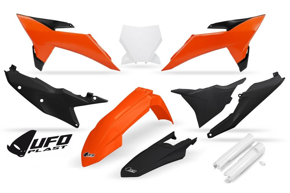 UFO plastic kit Orange/White/Black ( Full kit ) KTM SX 125/150/250/300 2023-2026 & SX-F 250/350/450 2023-2026 ( model 2025 )