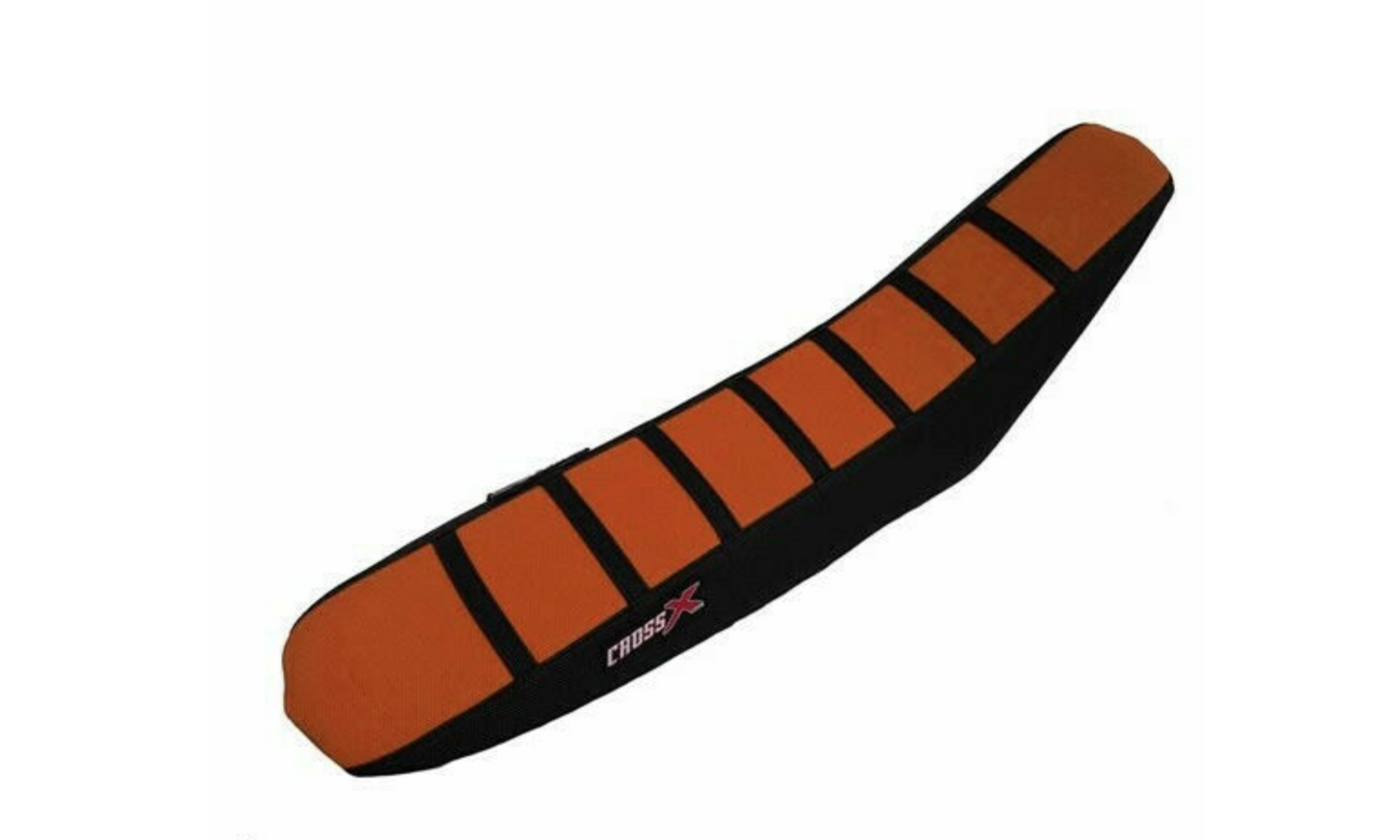 Cross X Zadelovertrek zwart / oranje met zwarte lijnen KTM SX 125/150/250 19- & SX-F 250/350/450 19- & EXC/EXC-F 250/300/350/450/500 20- & Gas Gas MC/MC-F/EC/EC-F 125-450 21-