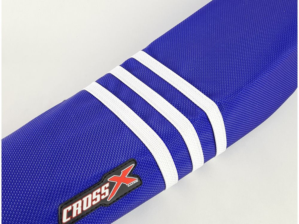 Cross X Zadelovertrek TLD Blauw met 3 witte lijnen KTM SX 125/150/250 19- & SX-F 250/350/450 19- & EXC/EXC-F 250/300/350/450/500 20- & Gas Gas MC/MC-F/EC/EC-F 125-450 21-