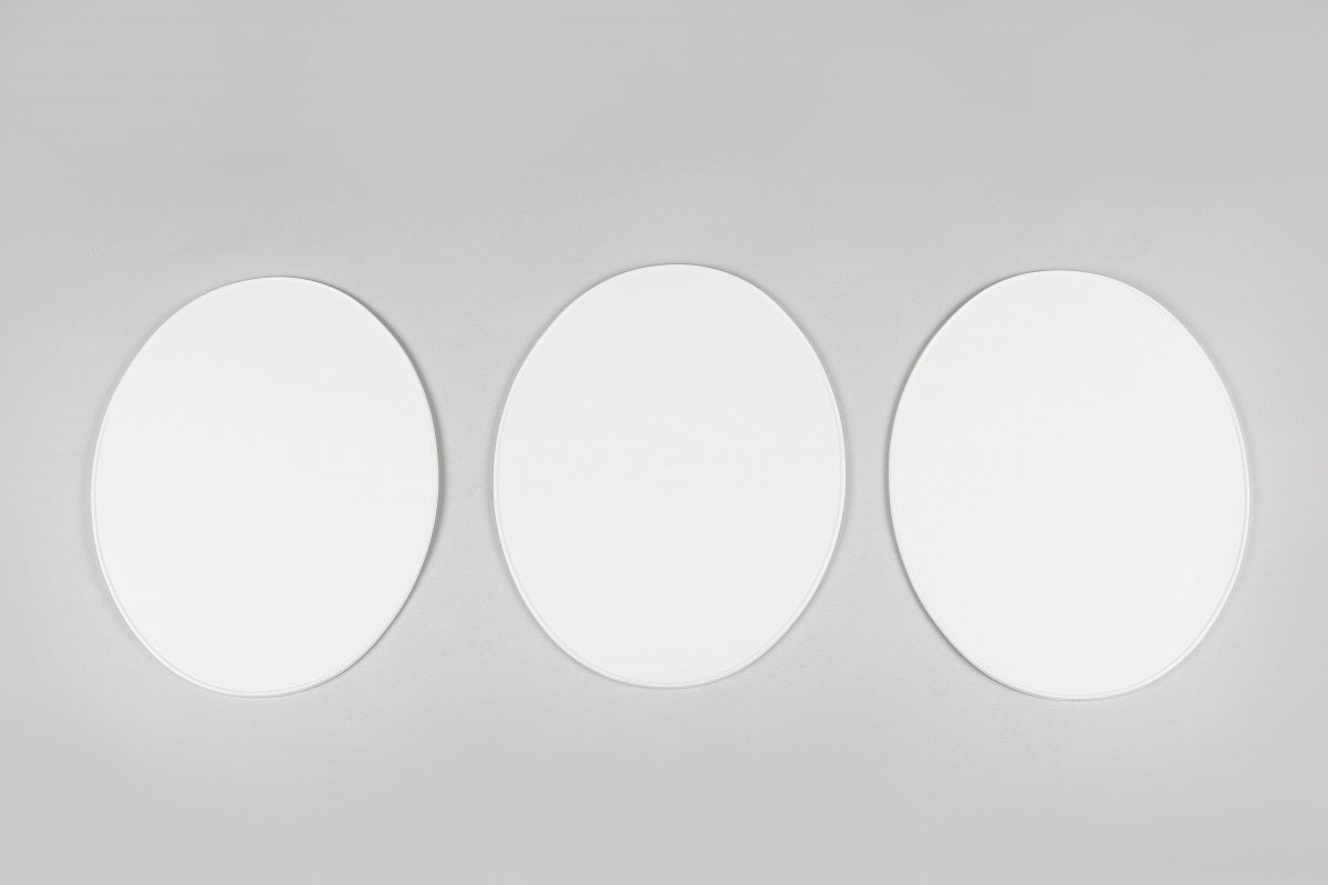 UFO front license plate universal White Oval plate since 1970 ( 3 pieces )