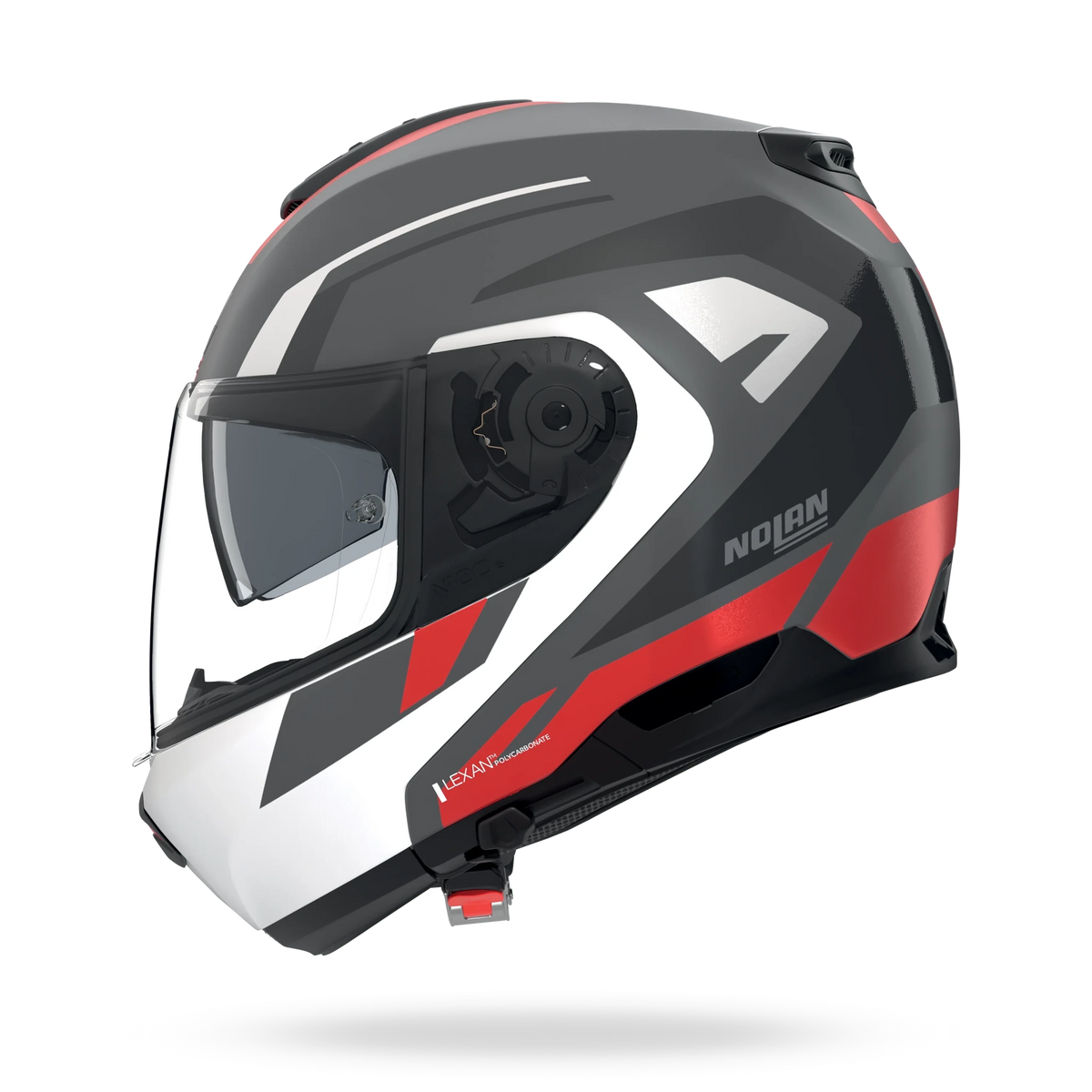 NOLAN N100-6 CINETICO 361 systeemhelm L – Lava Grey / White / Red – N160008743611 - MxProStoreParts