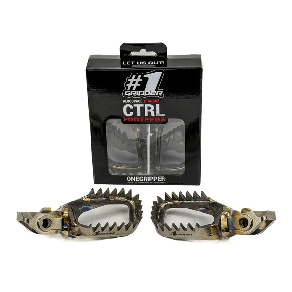 Onegripper Ti-CTRL Titanium voetsteunen 1 60mm KTM SX/SX-F 125/150/250/300/350/450 2023- & Husqvarna TC/FC 125/150/250/350/450 2023- & Gas Gas MC/MC-F 125-450 2024- & Beta RX ( 0 mm down / 0 mm back ) - MxProStoreParts