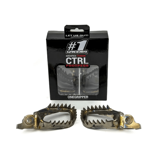Onegripper Ti-CTRL Mud-Free Titanium voetsteunen 1 60mm Yamaha YZ 250F 2024- & YZ 450F 2023- & Fantic XX 250F/450F 2024- ( 0 mm down / 0 mm back ) - MxProStoreParts