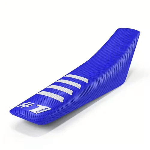 Onegripper waterdicht universeel zadelovertrek Ribbed Blauw / Wit 1 - MxProStoreParts