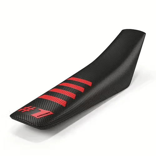 Onegripper wasserdichter universeller Sattelüberzug, gerillt, Schwarz/Rot 1 - MxProStoreParts
