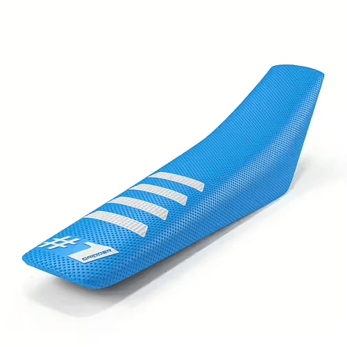 Onegripper waterdicht universeel zadelovertrek Ribbed Licht Blauw / Wit 1 - MxProStoreParts
