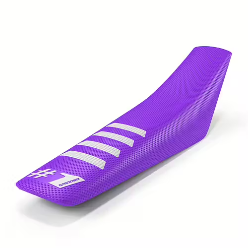Onegripper waterdicht universeel zadelovertrek Ribbed Paars / Wit 1 - MxProStoreParts