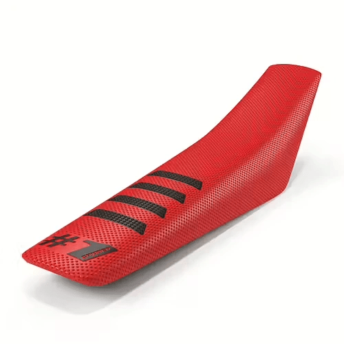 Onegripper waterdicht universeel zadelovertrek Ribbed Rood / Zwart 1 - MxProStoreParts