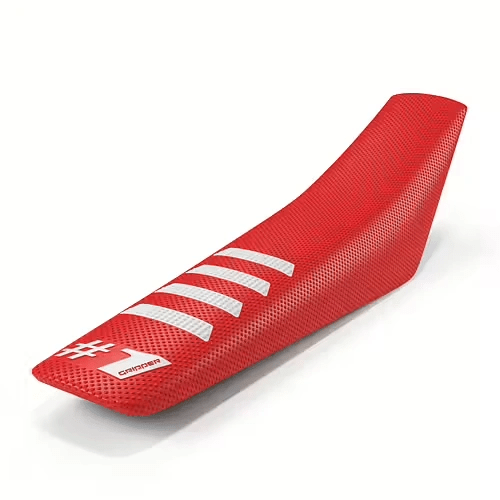 Onegripper waterdicht universeel zadelovertrek Ribbed Rood / Wit 1 - MxProStoreParts