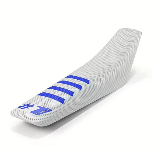 Onegripper waterdicht universeel zadelovertrek Ribbed Wit / Blauw 1 - MxProStoreParts