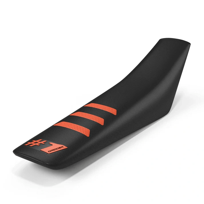 Onegripper wasserdichter universeller Sadelbezug, gerippt, Hell Schwarz / Orange 1 - MxProStoreParts