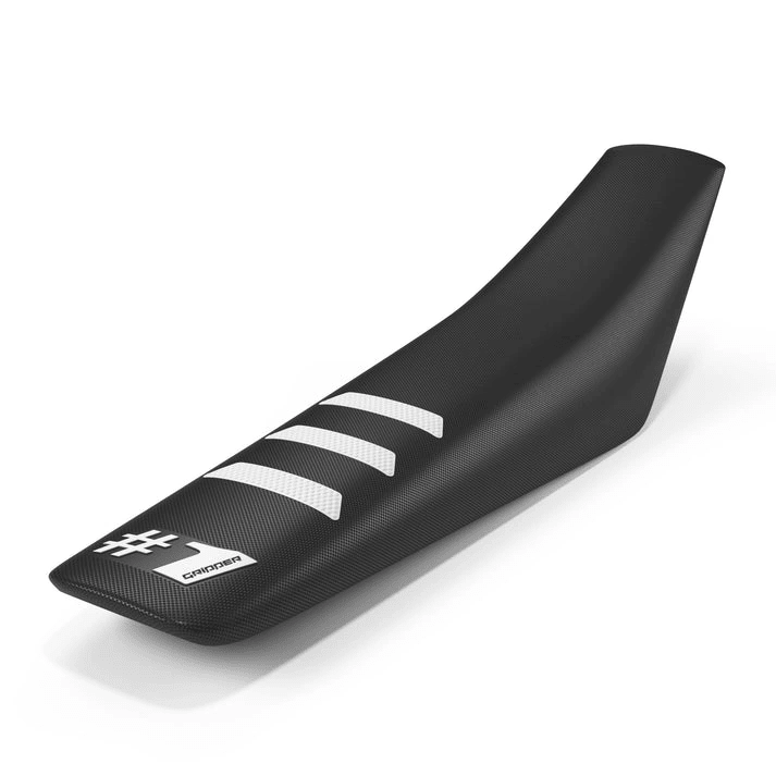 Onegripper waterdicht universeel zadelovertrek Ribbed Light Zwart / Wit 1 - MxProStoreParts