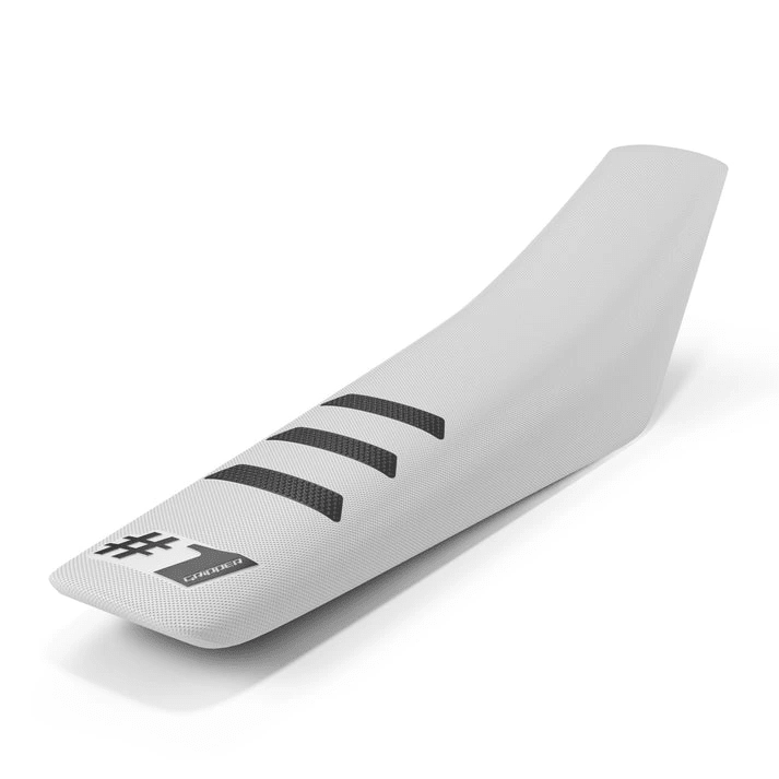 Onegripper waterdicht universeel zadelovertrek Ribbed Light Wit / Zwart 1 - MxProStoreParts