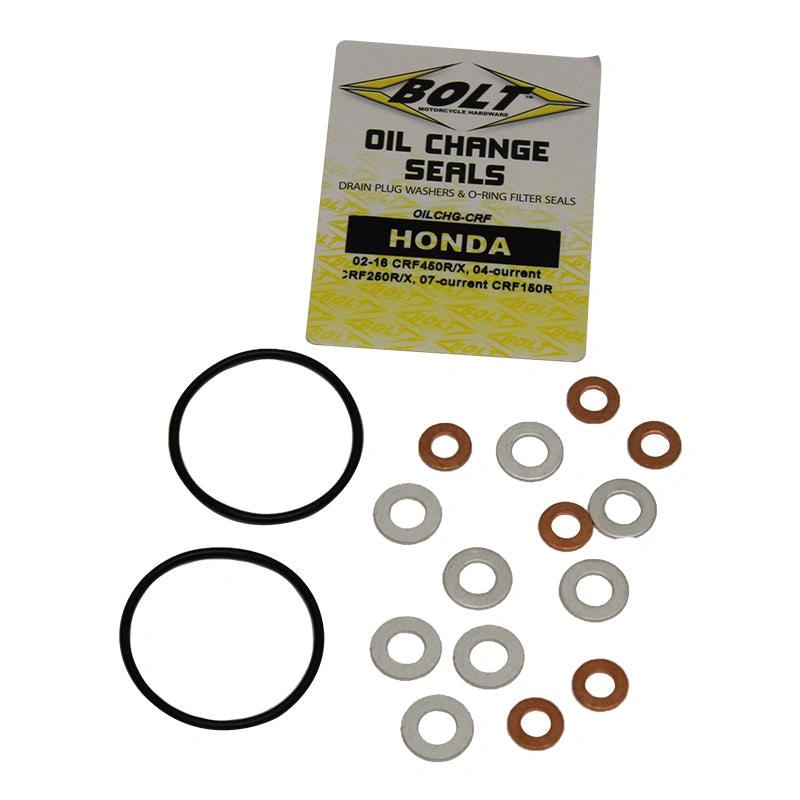 O-Ring-Schrauben für Ölwechsel und Dichtungsringsatz für Ablassschraube Honda CRF 250/450 2002 - MxProStoreParts