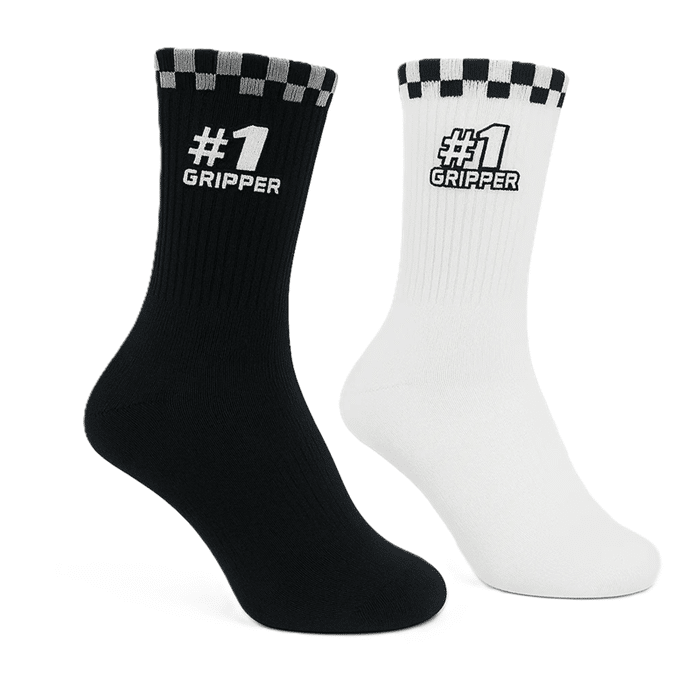 Onegripper #1 crew sokken volwassenen Zwart ( voor schoenmaat 39-44 )