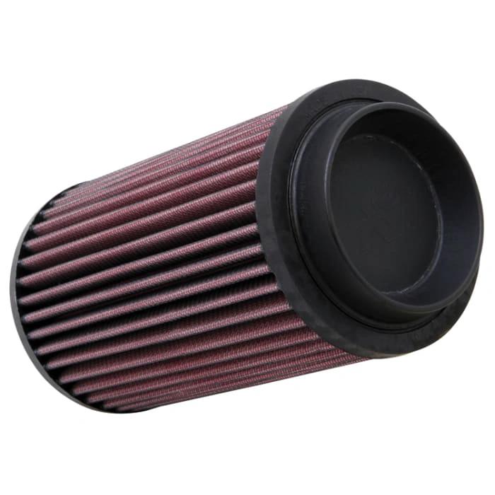 K&N air filter for Polaris Sportsman XP550 with pink pleated media and black end caps.