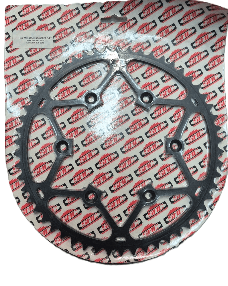 SMC Hinterkettenrad 54 Zähne Stahl KTM SX/SX - F/EXC/EXC - F 1990 - & Husqvarna TC/FC/FE/TE 125/150/250/350/450/501 2014 - MxProStoreParts