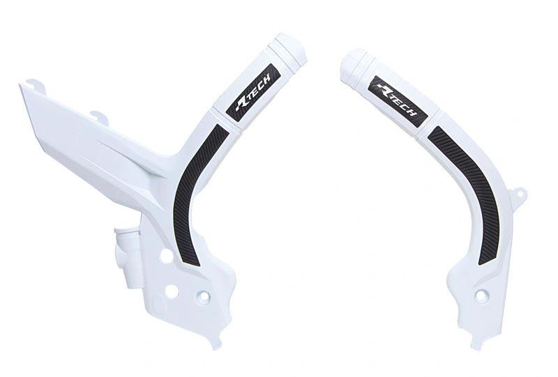 Racetech Rahmenschützer weiß / schwarz KTM SX 125/150/250 2019–2022 und SX-F 250/350/450 2019–2022 und EXC/EXC-F 250/300/350/450/500 2020–2023 – MxProStoreParts