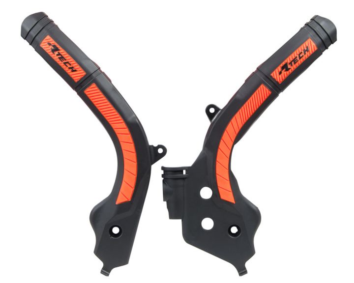 Racetech frame beschermers zwart / oranje KTM 16-18 & Husqvarna 16- & Gas Gas