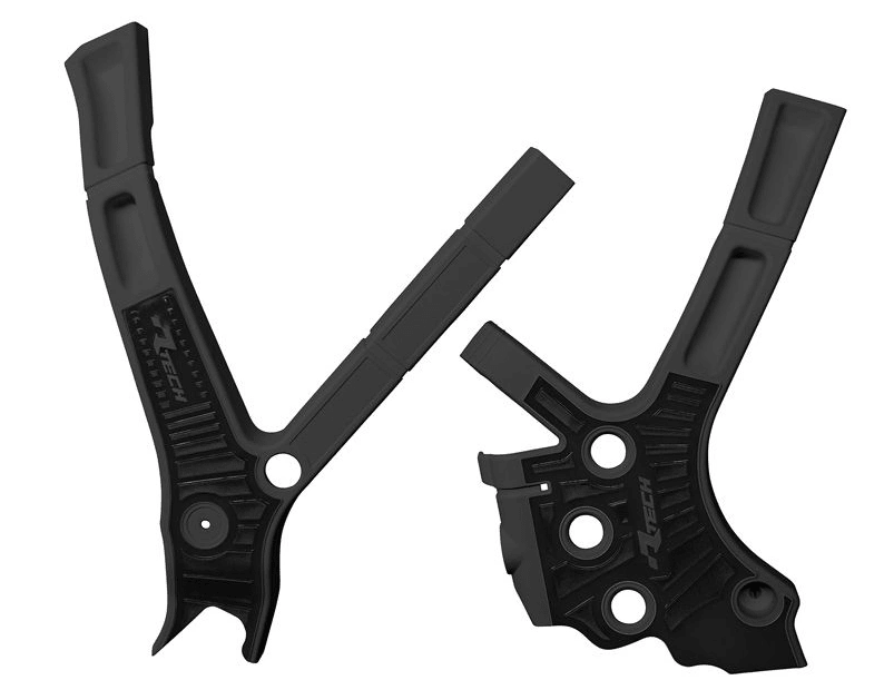 Racetech frame beschermers zwart Yamaha YZ 125/250 2005 - & Fantic XX/XE 125/250 2021 - MxProStoreParts
