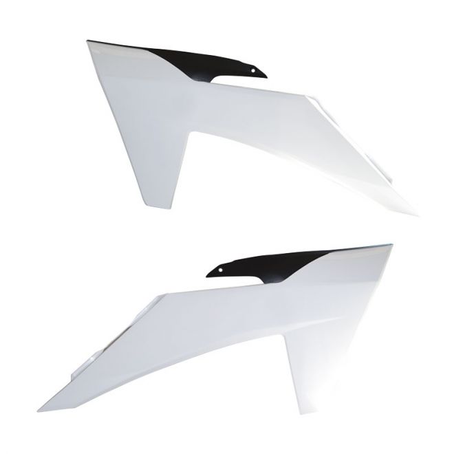 Racetech Radiator Covers White / Black ( OEM 2023 ) KTM SX 125/150/250/300 2023-2024 & SX-F 250/350/450 2023-2024 & EXC/EXC-F 250/300/350/450/500 2024-
