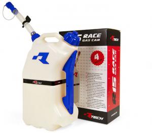 Racetech brandstoftank 15 liter wit/blauw