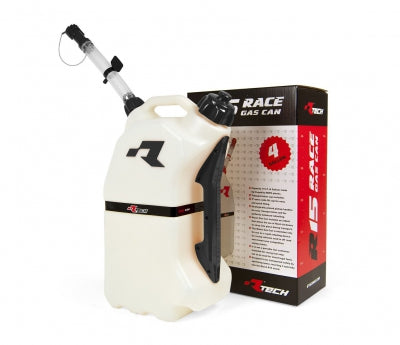 Racetech brandstoftank 15 liter wit/zwart