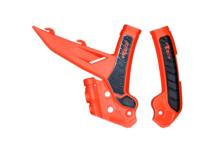 Racetech frame protectors Orange / Black KTM SX 125/250/300 2023- & SX-F 250/350/450 2023- & EXC/EXC-F 150/250/300/350/450/500 2024-