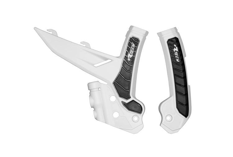 Racetech frame beschermers Wit / Zwart KTM SX 125/250/300 2023 - & SX - F 250/350/450 2023 - & EXC/EXC - F 150/250/300/350/450/500 2024 - MxProStoreParts
