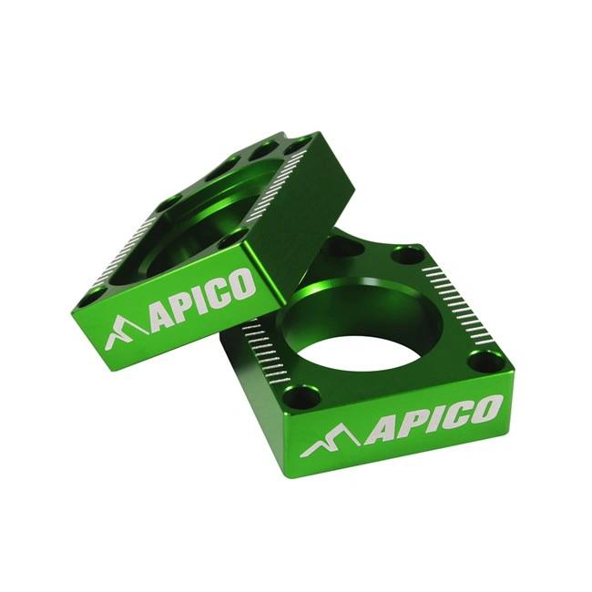 Apico Hinterachswellenblöcke Grün für Kawasaki KX 125/250 03 - 08 & KX 250F 04 - & KX 450F 06 - MxProStoreParts