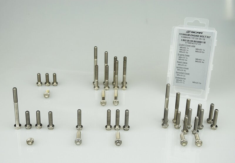 Scar titanium bouten engine bolt kit Yamaha YZ 125 2022- & Fantic XX 125 2022-