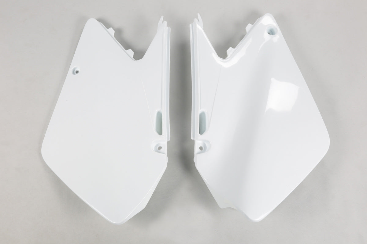 UFO Side Number Plates White Suzuki RM 125/250 03-05