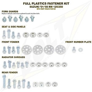 Bolt Volledige plastic set schroeven set Suzuki RM 125/250 01-08