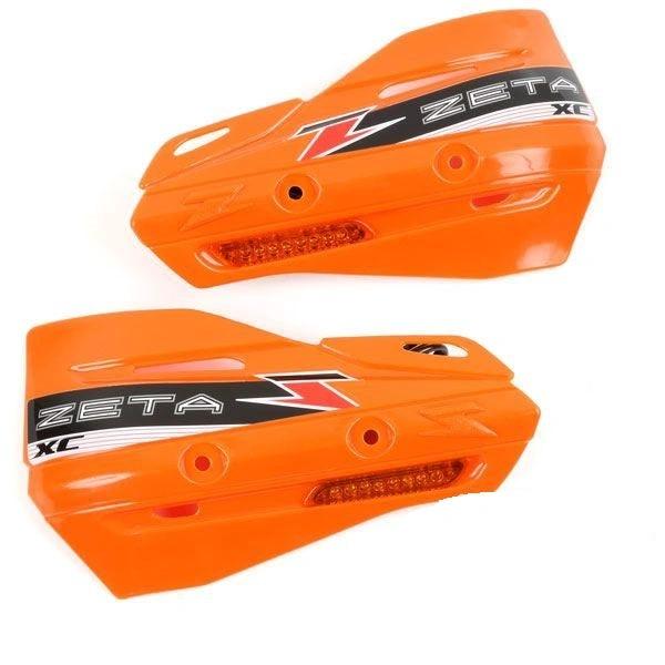 Zeta Handprotektoren XC Orange mit orangefarbenem Blinklicht - MxProStoreParts