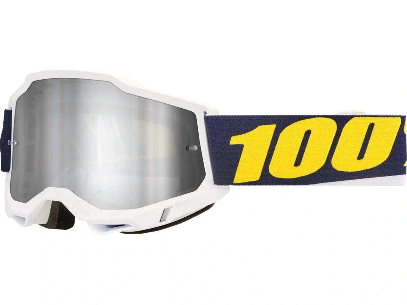 100% Accuri 2 Torc Crossbril – Spiegel-Silberlinse - MxProStoreParts