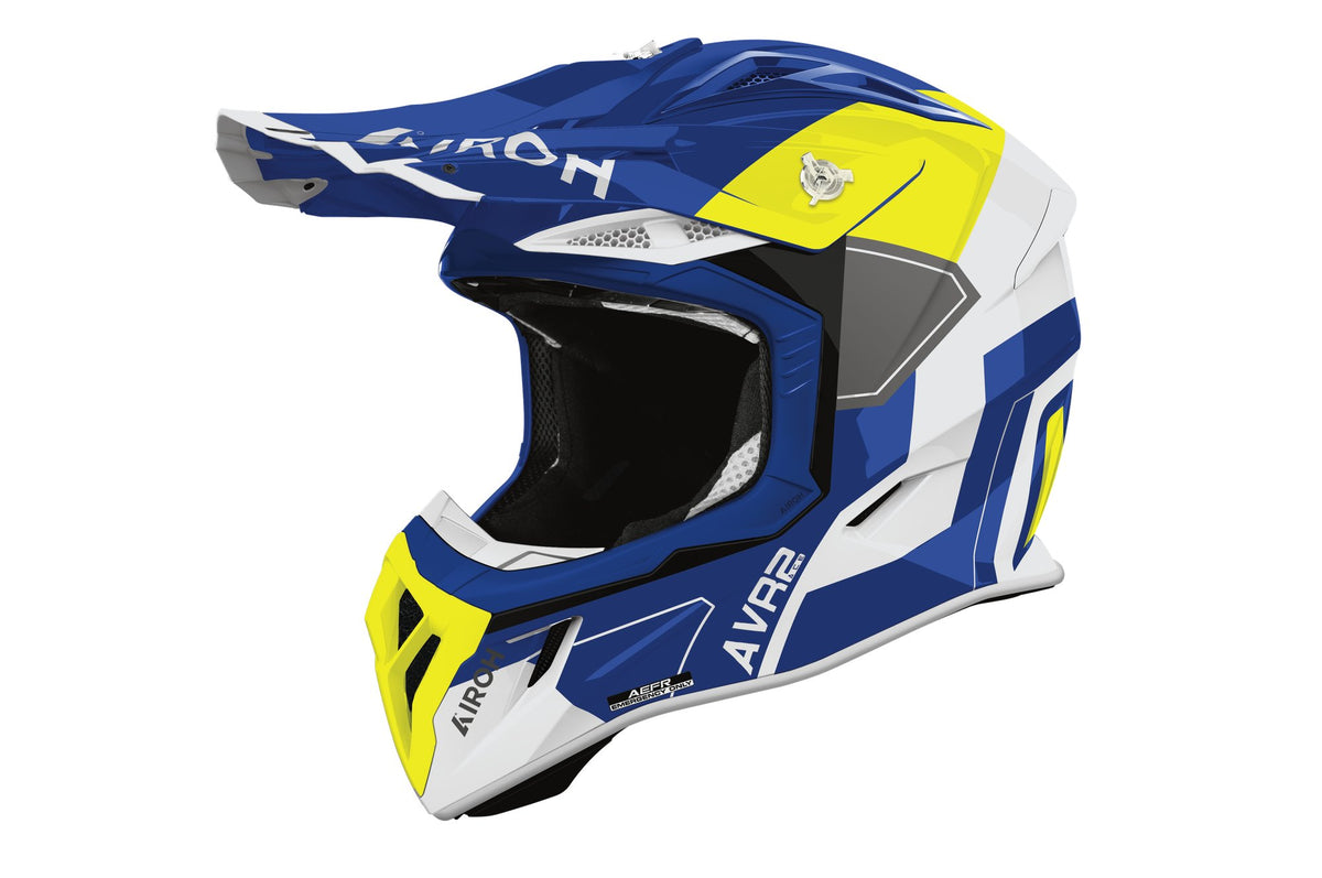 Airoh Aviator Ace 2 crosshelm – Shield blauw/geel glanzend