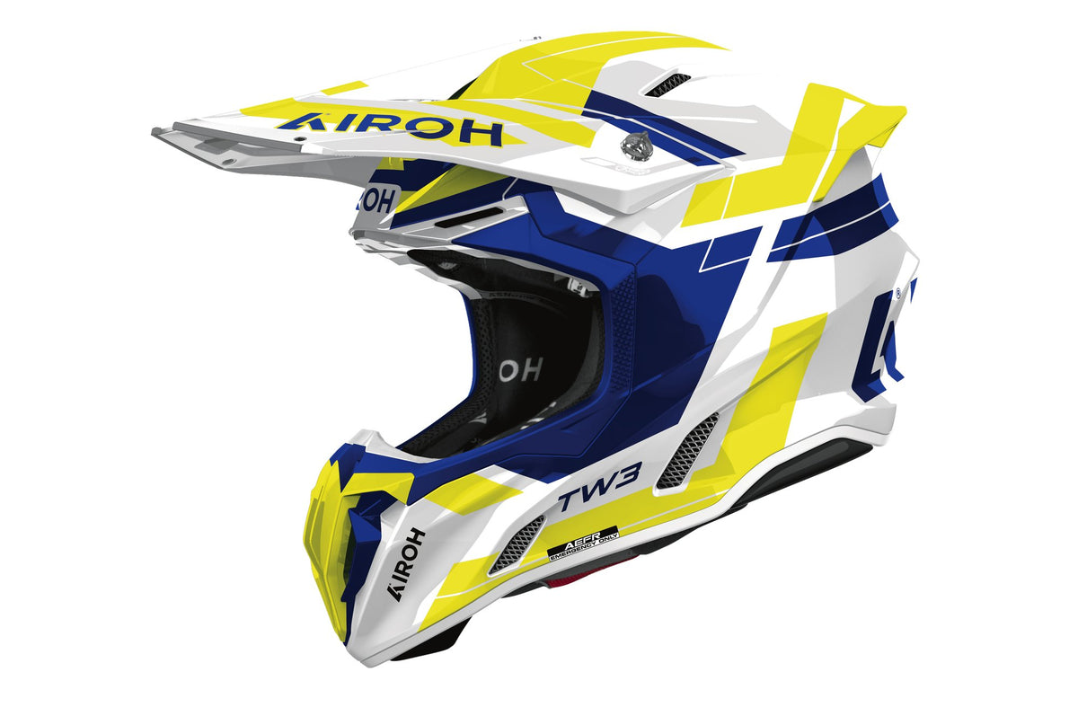 Airoh Twist 3 crosshelm – Dynasty blauw/geel glanzend