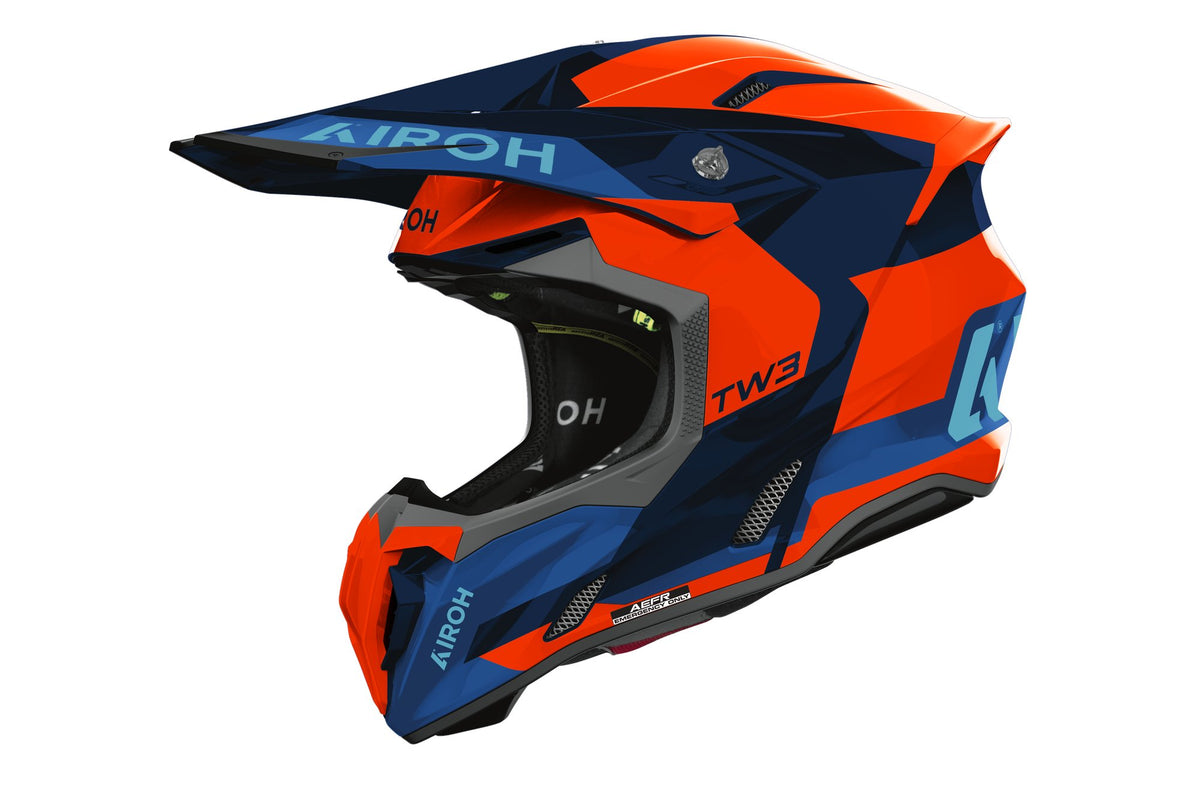 Airoh Twist 3 crosshelm – Fancy oranje/blauw glanzend