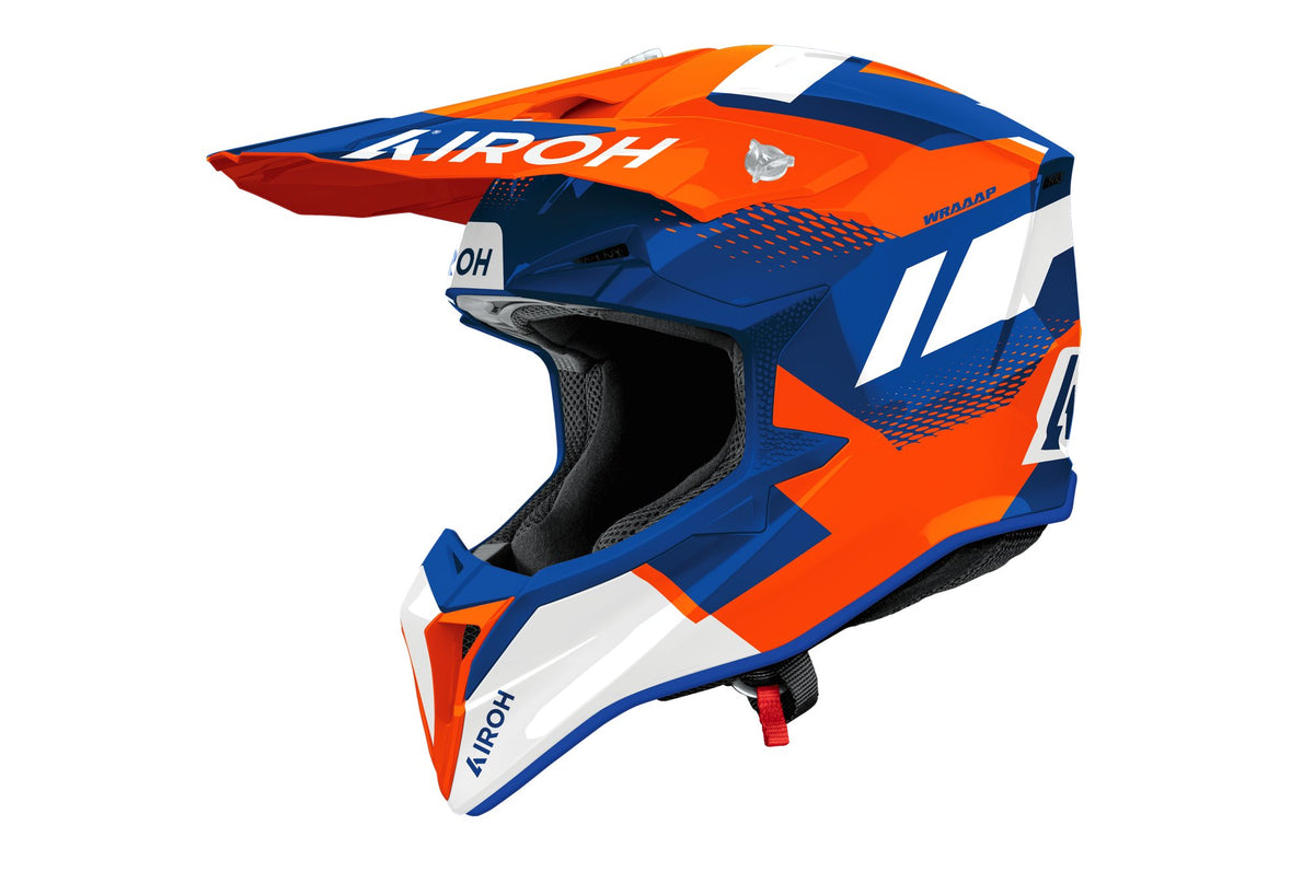 Airoh Wraaap crosshelm – Vision oranje/blauw glanzend