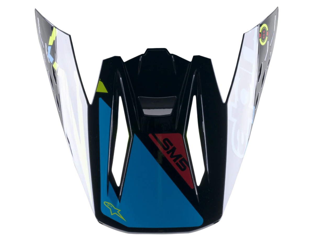 Alpinestars S-M5 Action Vizier – Zwart cyaan geel fluo glanzend