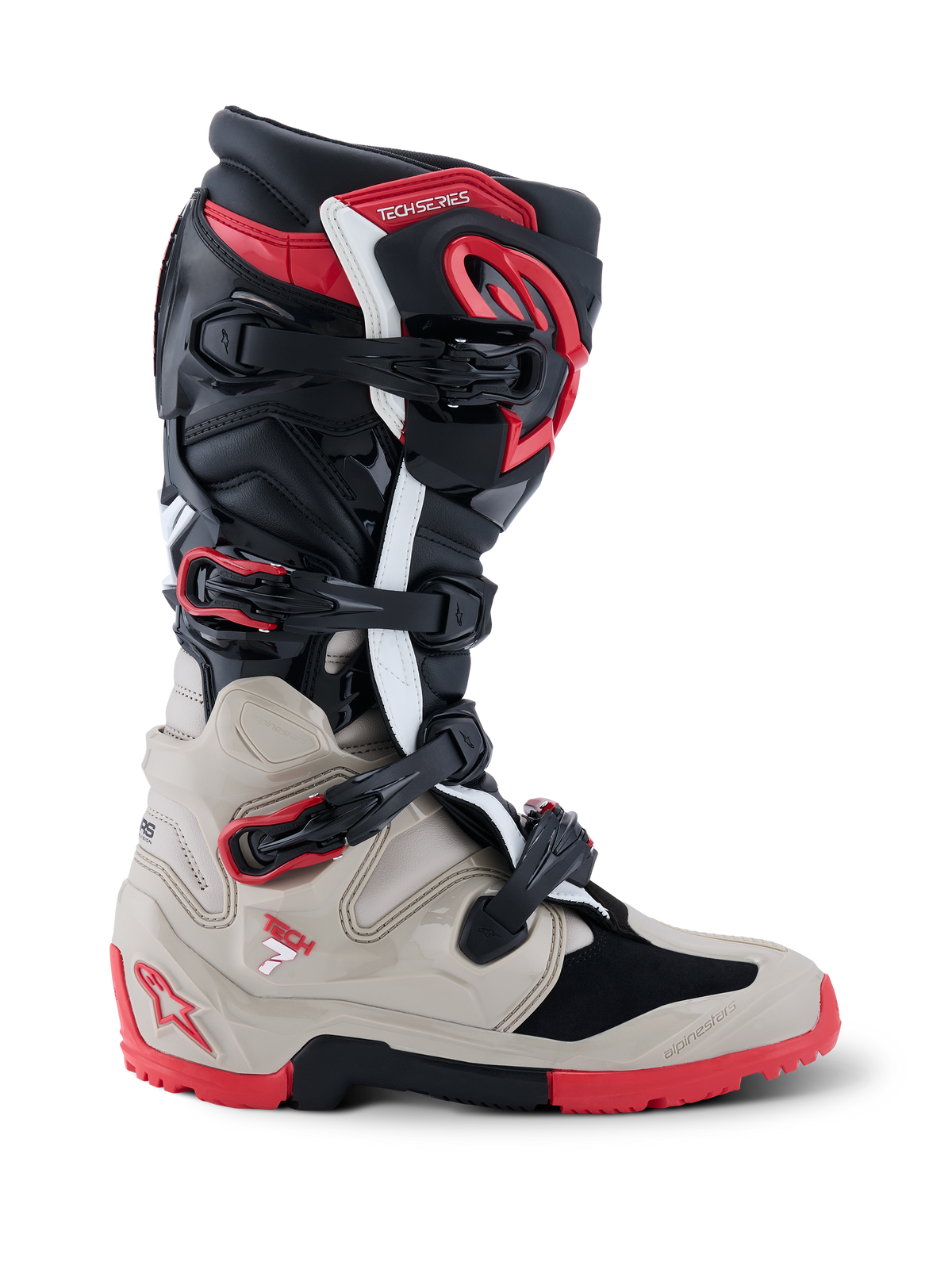 Alpinestars Tech 7 Enduro Laarzen 2026 – Zwart licht grijs bright rood
