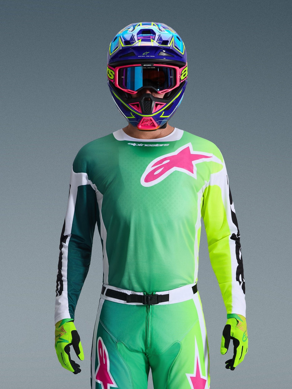 Alpinestars Racer Portl Trikot 2026 – Grün Weiß Schwarz - MxProStoreParts