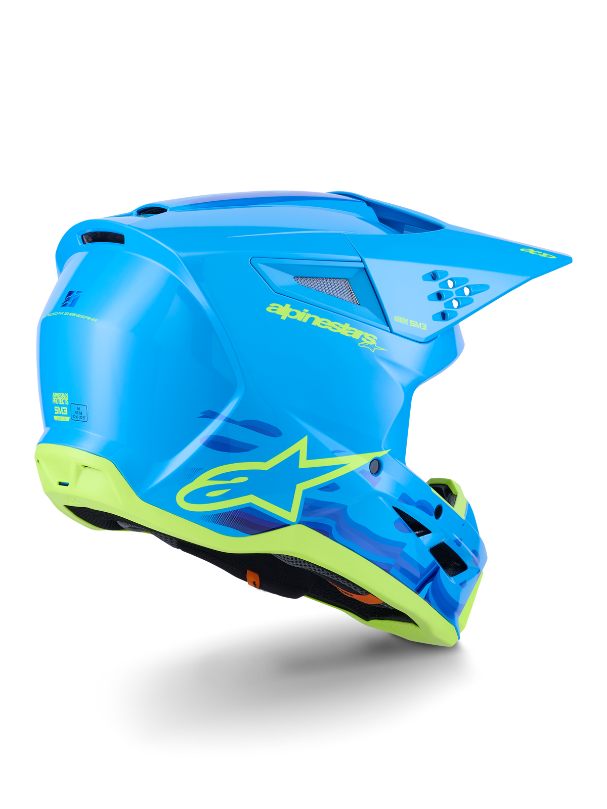 Alpinestars S-M3 Force OCD Helm ECE 22.06 – Cyan glans