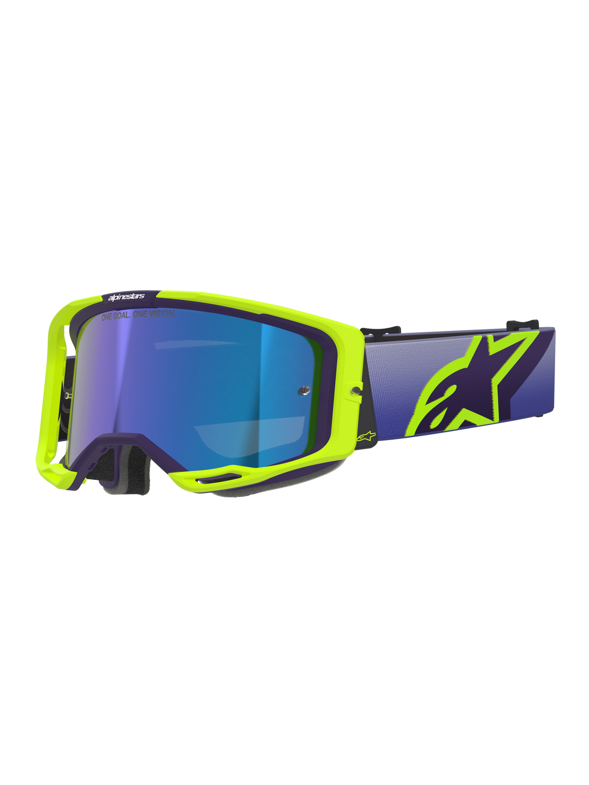 Alpinestars Vision 8 Corp Crossbril – Paars geel fluo spiegel blauw