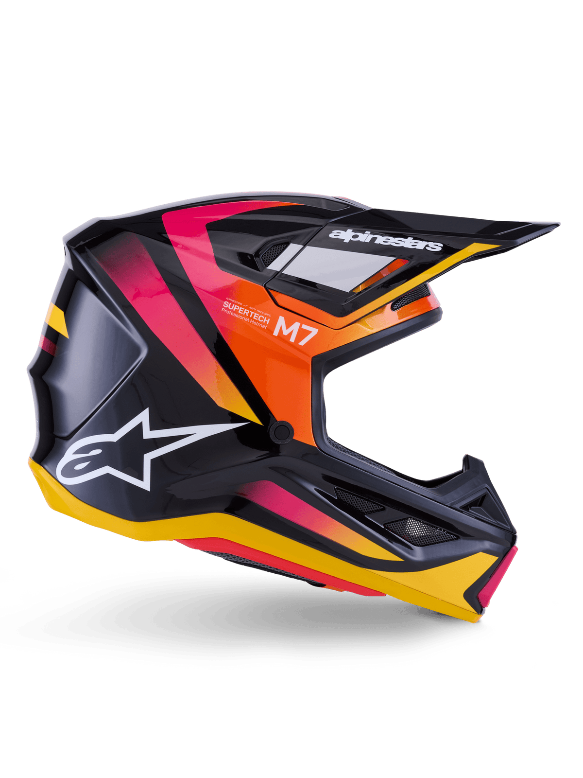 Alpinestars S-M7 Rise Casco ECE 22.06 – Negro amarillo rosa brillo - MxProStoreParts