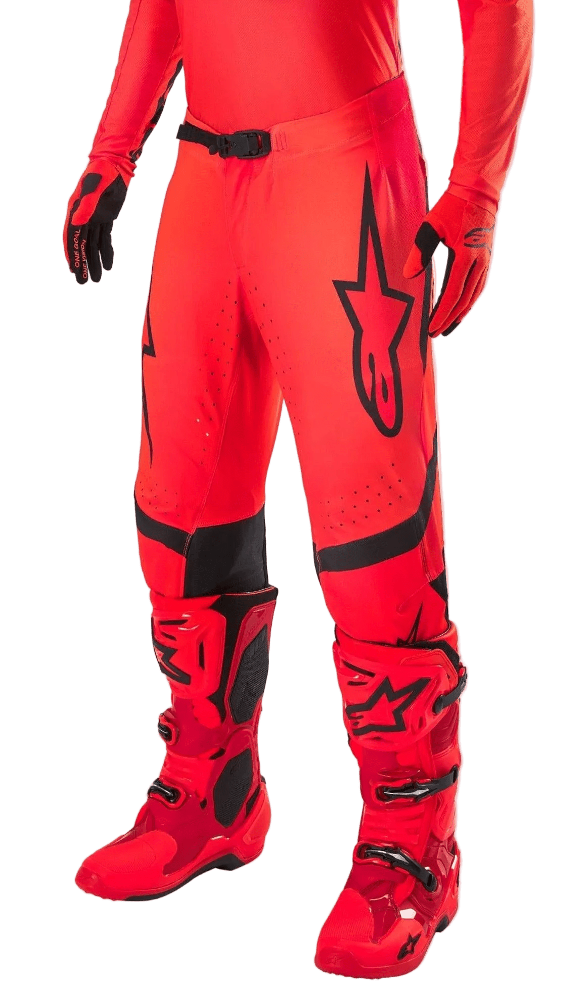 Alpinestars Supertech Ember Pantalon Édition Limitée – Rouge fluo, rouge éclatant, noir - MxProStoreParts